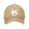 Horse Head Horseshoe Graphic Baseball Cap Cotton Adjustable Casual Outdoor Sporty Unisex Hat