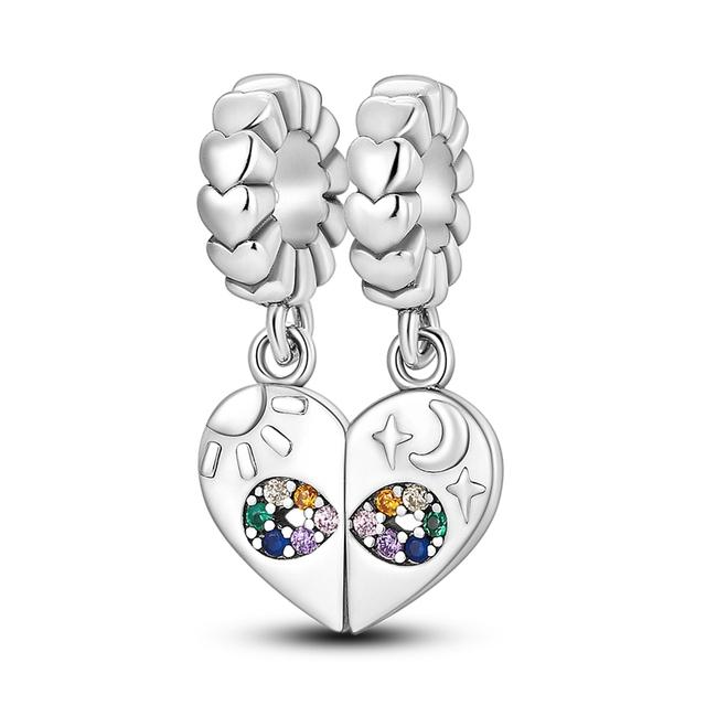 925 Sterling Silver Rainbow Sunflower Beads Animal Elephant Pendant Charms Fit Bracelet For Women