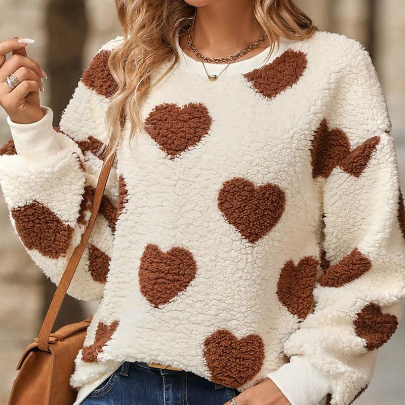 Sweatshirt for Women Cotton Oversize Fleece Thickened Loose Round Neck Casual Pullover Long Sleeve Winter Sweatshirt Top