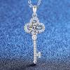 Sterling Silber Krone Schlüssel Anhänger Halskette Mit 1ct Moissanit Leichter Modeschmuck Damen