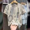 Fashion Brand Pure Cotton Embroidered T-shirt for Men Slim and Trendy T-shirt for Men Summer Clothes Breathable Top