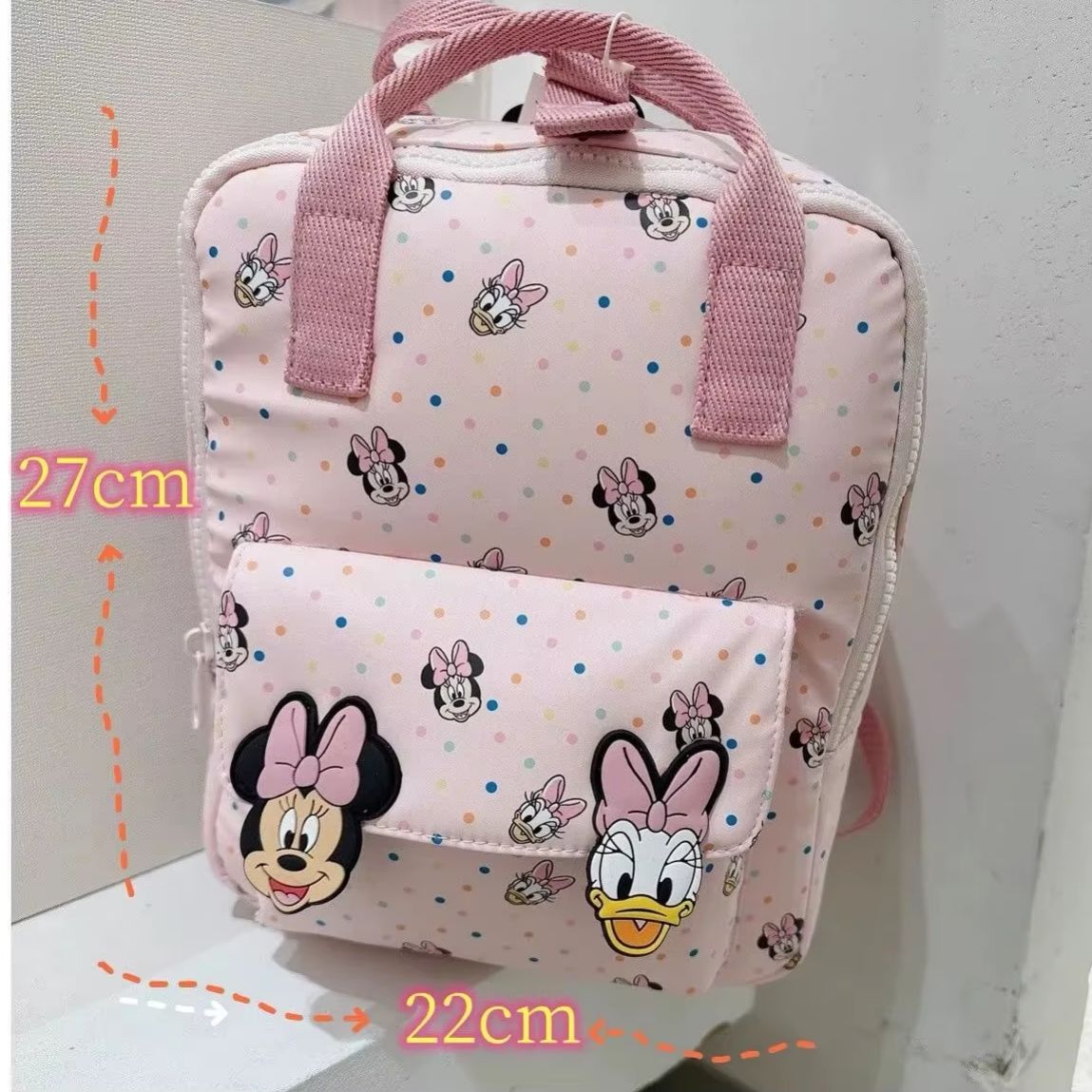 Disney cartoon Minnie Kids Backpack Mini plush Schoolbag Girls and Boys Cute lady Shoulder Bag gift 27x22x10CM