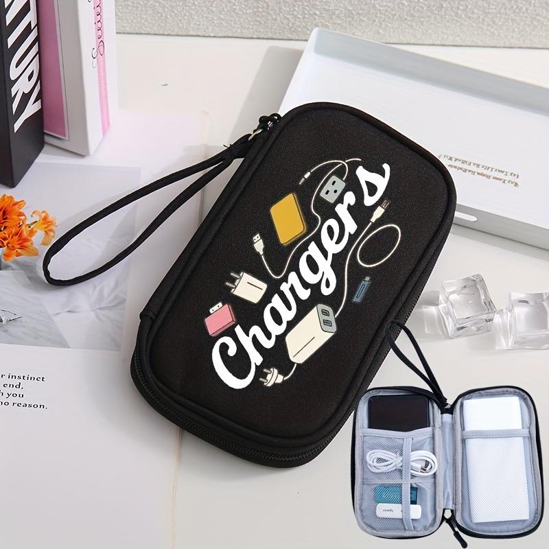 Cute Printed Chargers Organizer Bag Portable Travel Pouch for Cables Chargers Earphones Power Bank Storage