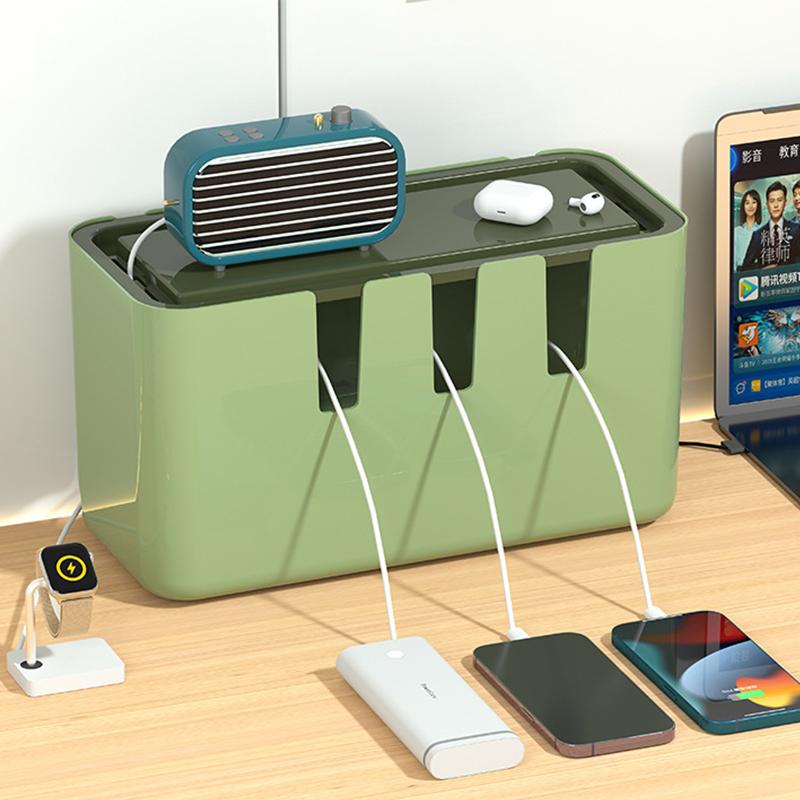 Cable Tidy Box Management Case Space Saving Decor Multifunction Holder Cord Organizer for Tabletop Office Loose Wires Bedroom