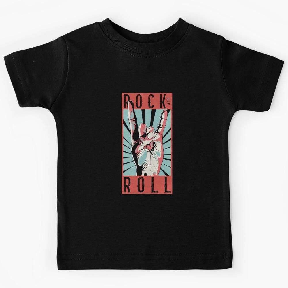 Vintage Rock and Roll Hand Sign Kids T-Shirt 160