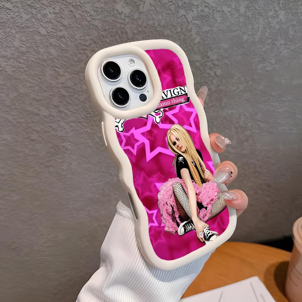 Avril Lavigne Wavy Edge TPU Mobile Phone Case for iPhone 17 16 15 14 13 12 11 Air Pro Max Plus Colorful Cover