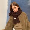 Autumn and Winter Korean Wool-containing Knitted Scarf Women's Versatile Soft Waxy High-end Couple Scarf White Scarf Wholesale