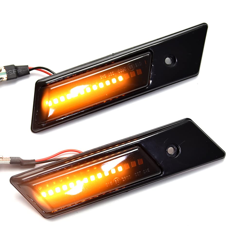 

2Pcs Dynamic LED Fender Side Marker Lamp Fender Turn Signal Light Indicator Blinker Compatible with BMW 3 5 7 Series E32 E34 E36