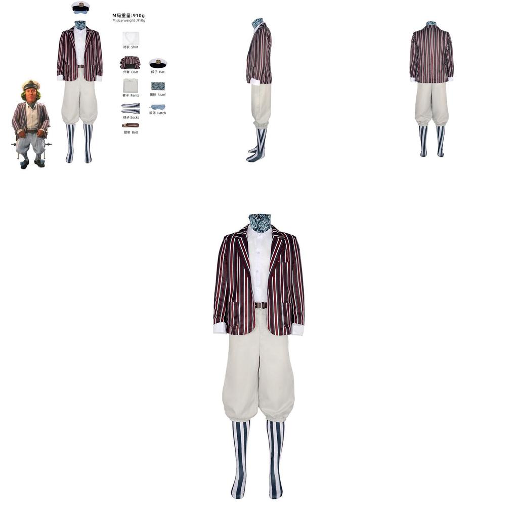 Oompa-loompa Cosplay Costume For 2023 Movie Polyester Fabric In Stock