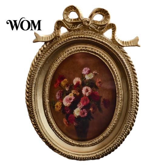 Decorative Vintage Frame Retro Photo Frame, Golden Coated Distressed Picture Resin with Rococo Classic Wall Decor Texture, Tabletop And Mount