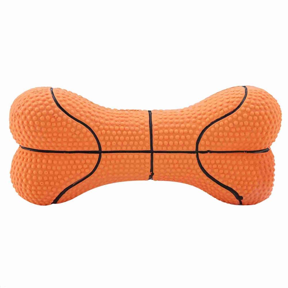 Built-In Squeaker Latex Squeaky Dog Bone Toy Canine Play Accessory Self-amusement Time