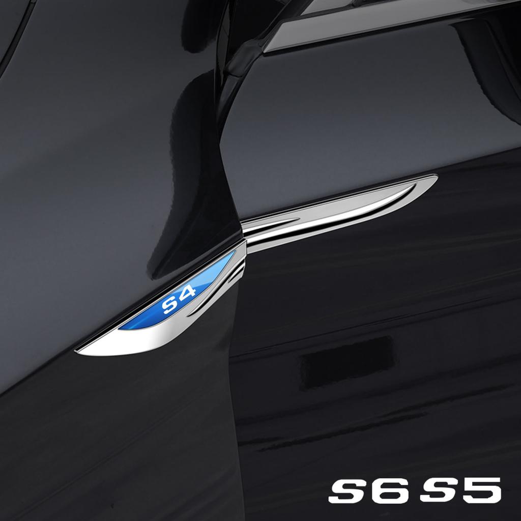 Car Door Fender Side Blade Badge Car Body Anti Scratch Metal Sticker for Audi S4 S5 S6
