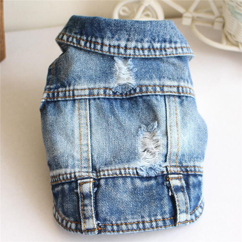 Pet Cake Ruffle Dress Cute Lightweight Dog Vest Bichon Teddy Small Dog Clothes Solid Dog Denim Jacket Pet Jean Coat