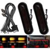 BlyilyB Oval Cargo Carrier Stop Turn Signals Tail Light Light Kit With Waterproof 4 Pin Grommets Wire Harness For Luggage Rack (Pack Of 2)