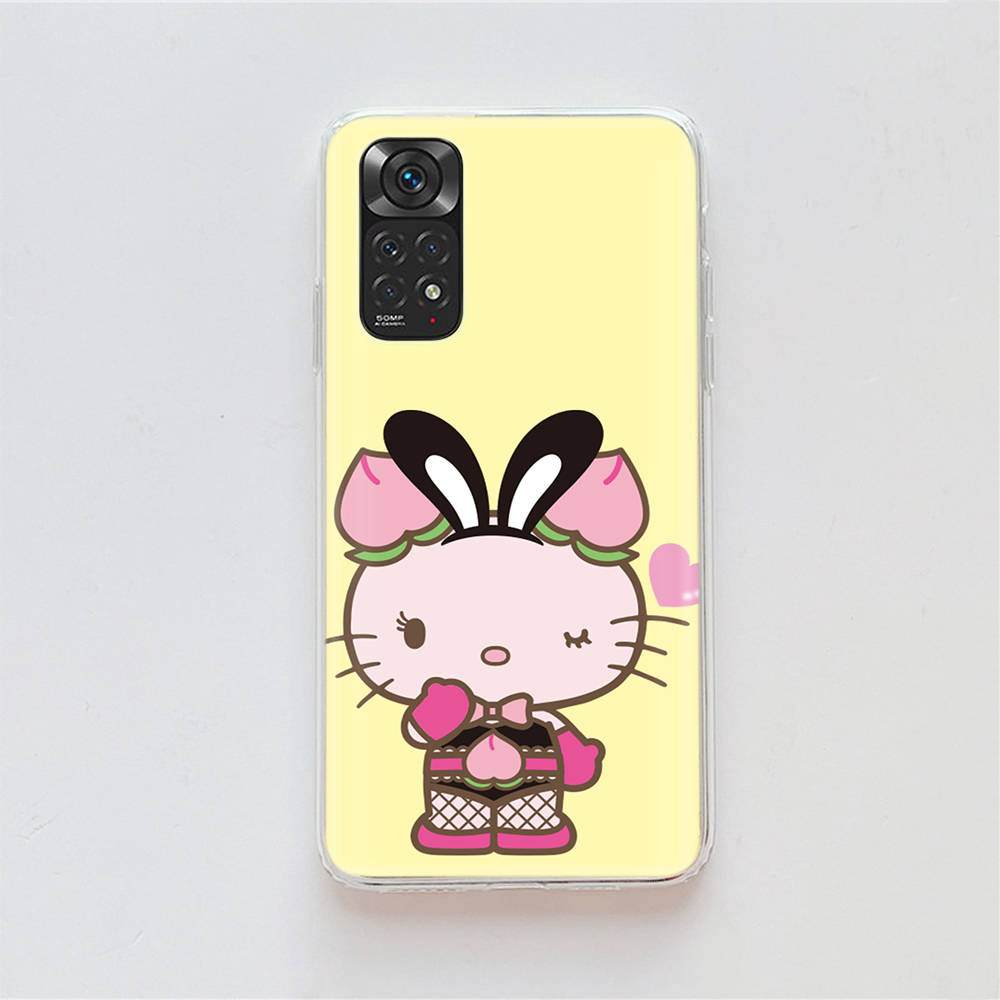 KT69 Kitty Friends Case for Samsung A04 A14 A23 A34 A54 M23 M33 M52 M53 Realme 10 9 C30S C35 C55 VIVO Y02S Y21 Y33S Y51 X80 Pro Clear Cover