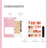 Glam Shell&Glitter Nail Stickers 24pcs | Self-Adhesive Strips, Bold Chic Mix, Quick 5-Min Manicure