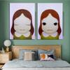 Yoshitomo Nara Cute Cartoon Girl Canvas Painting Sleepwalking Doll Drawing Japanese Wall Pictures For Girl Kids Room Decoration No Frame