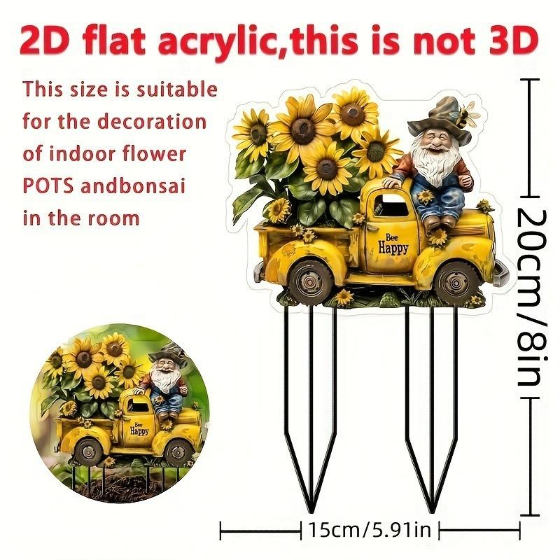 2D Acrylic Garden Pile and Floor Insertion Collection Outdoor Garden Ornament Scene Decoration Props