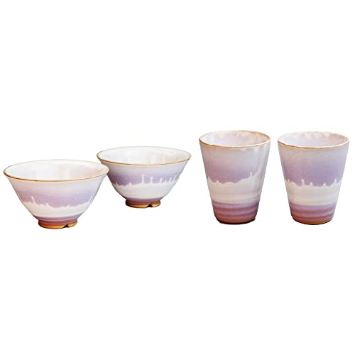 Nihon Tosai Tsubakihide Kiln Rhythm Rice Bowl Pair M54876350