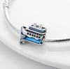 Copper Steamboat Anchor Sparkling Blue Cz Yacht Beads Fit Pandora Bracelet Diy Authentic Copper Color Cruise Ship Charms