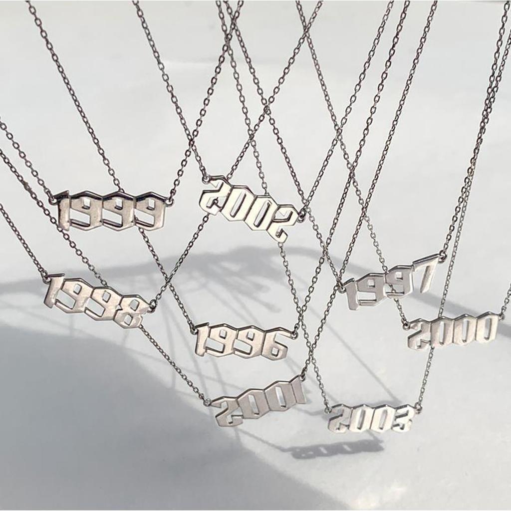 Unique Date Pendant Clavicle Chain Couple Friend Choker Hip Hop Jewelry Birthday