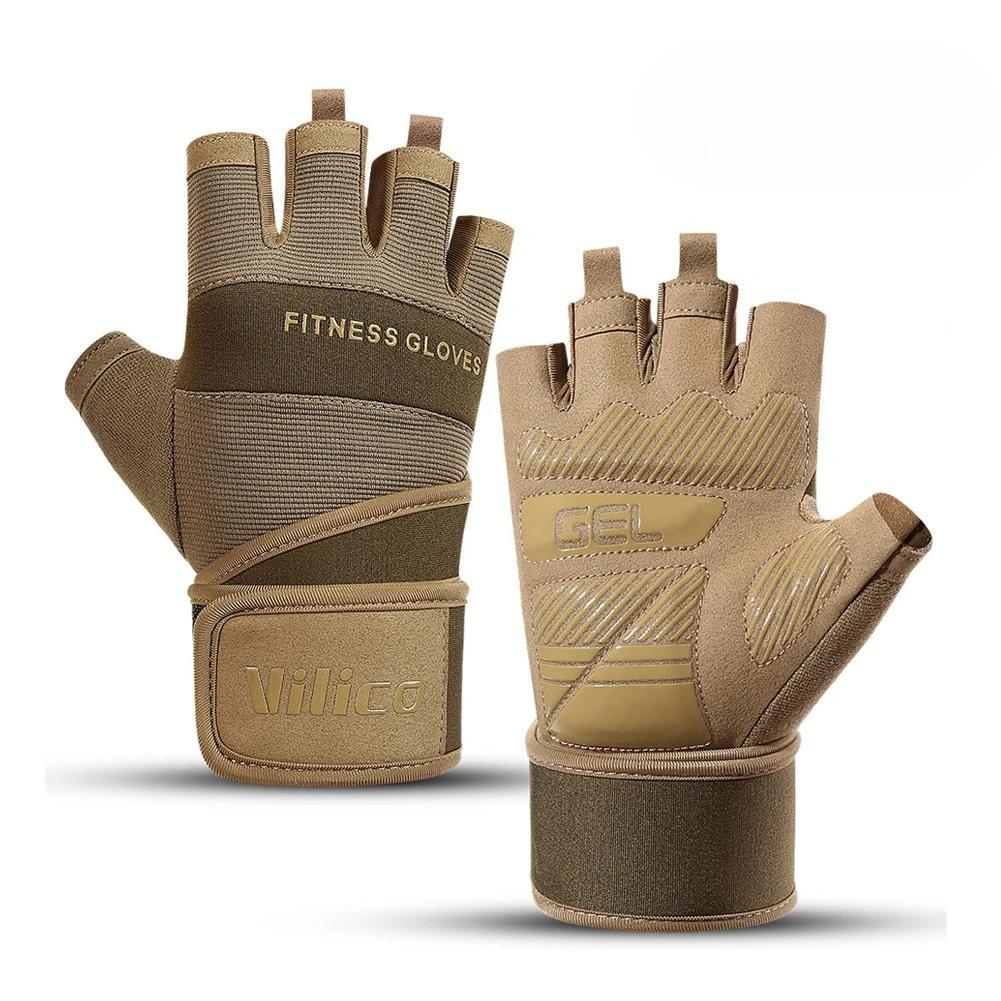 1Pair Cycling Weightlifting Gloves Breathable Fitness Exercise Bodybuilding Gloves Dumbbell Workout Gym Training Sports Gloves M