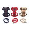 Fashion Plaid Style Pet Harness Vest and Leash Set Dog Vest Harness Dog Leash Adjustable Dog Chest Strap Pet Supplies