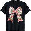 Camiseta para Mujer Festival de la Fresa Lazo Coqueto Temporada de Frutas Fresas