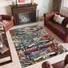 Truck Theme Crystal Velvet Rug Personalized Custom Name Text Soft Floor Mat Home Decor