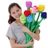 Simulation Plush Rose Assorted Colors Rose Long Flexible Stem for Decoration
