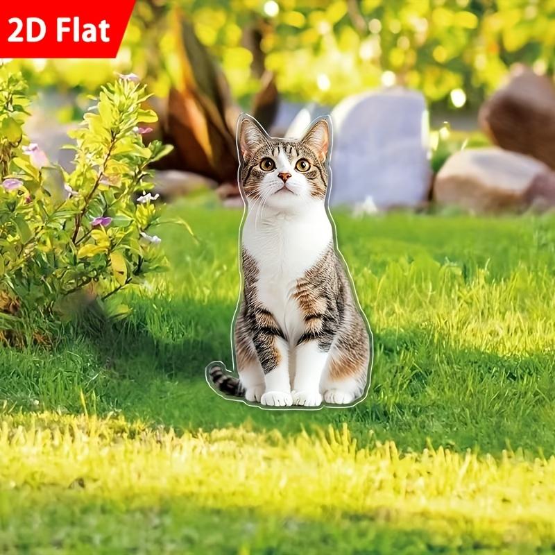 Lindo gato, Decoración de letrero de jardín, Adecuado para patio, Jardín, Señalización de césped de suelo, Fiesta, Regalos, Navidad, Halloween