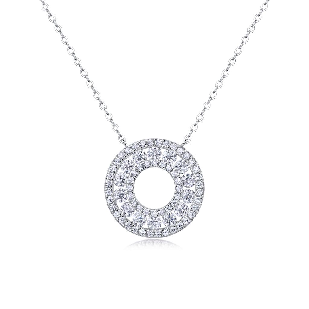 Chain Circle 925 Sterling Silver D Color VVS Clarity Design Price Moissanite Diamond Fashion Charm Necklace