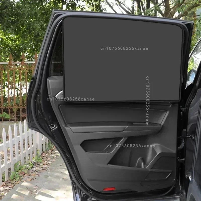 Universal Side Window Shades Summer Protection Magnetic Car Sun Shade Foldable Window Curtain Cover Front Rear Auto Accessories