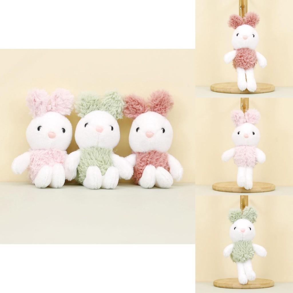 Adorable Plush Rabbit Keychain Stuffed Animal Cute Green Bunny Toy 14cm Soft