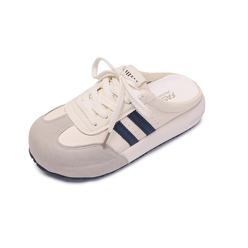 

Полушлепанцы женские новые осенние дышащие для улицы универсальные повседневные крутые шлепанцы на толстой высокой подошве 38 бежевый