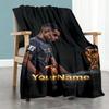 Mbappe 239 Customize Text Blanket Cozy Personalized Blanket Durable Comfort Perfect for Office Picnics Couch Nap Four Seasons Multipurpose