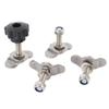 L Track Tie Down Fittings M8x35mm Stainless Steel Double Lug Threaded Stud Nut Kit for Truck Bed Trailer Cargo Control