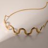 Unique Metallic Twisted Water Chain Chokers Necklaces for Women 18K Gold PVD Plated Titanium Steel Anti Tarnish Torques