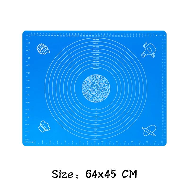 70/64/40Cm Silicone Kneading Dough Mat Nonstick Cookie Cake Baking Mat Fondant Pizza Biscuit Rolling Pad Paste Flour Table Sheet
