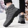 Golden Sapling Outdoor Winterstiefel für Herren Klassiker Echtes Leder Warme Plüsch Schneestiefel Männlich Wander- Kletterschuhe