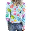 Women's And Winter Slim T-shirt Fashion Casual Printing Round Neck Pullover Long Sleeve Top