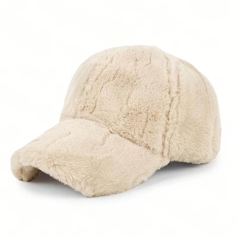 

Cozy Faux Wool Velvet Beanie - Soft, Adjustable Winter Cap for Outdoor & Christmas. Black/Beige/White. Festive Headwear! бежевий