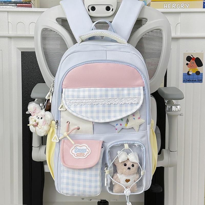 Schoolbag two-dimensional dopamine pain bag cute student schoolbag campus student schoolbag large capacity transparent pain bag
