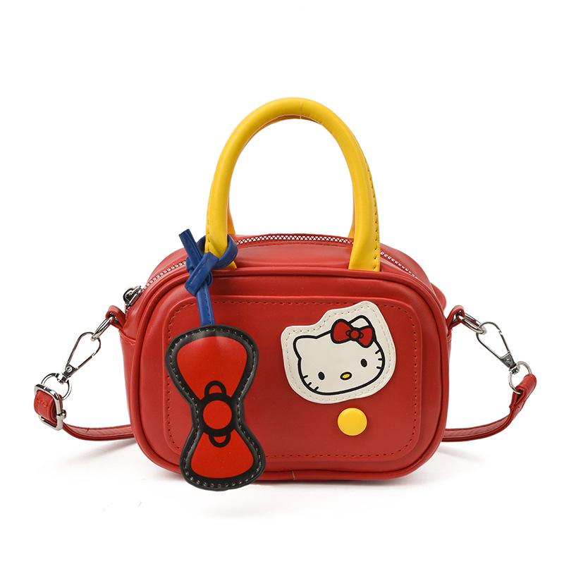 Cartoon Kitten Crossbody Bag for Kids - Mini Bow Shoulder Bag for Girls