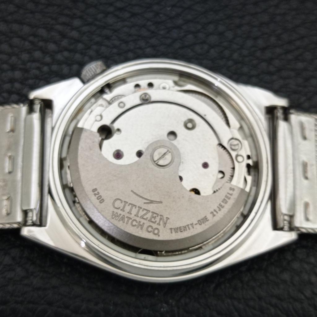VINTAGE CITIZEN AUTOMATIC 8200 JAPAN MENS GOLDEN COLOR DIAL WATCH a708417-1