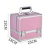 Diamond Pattern Aluminum Makeup Case with Mirror - Spacious, High-Grade Storage Box