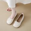 2025 Autumn New Imitation Weaving Comfortable Versatile Mother Shoes Lazy One Pedal Casual Doudou Shoes Shallow Single Shoes