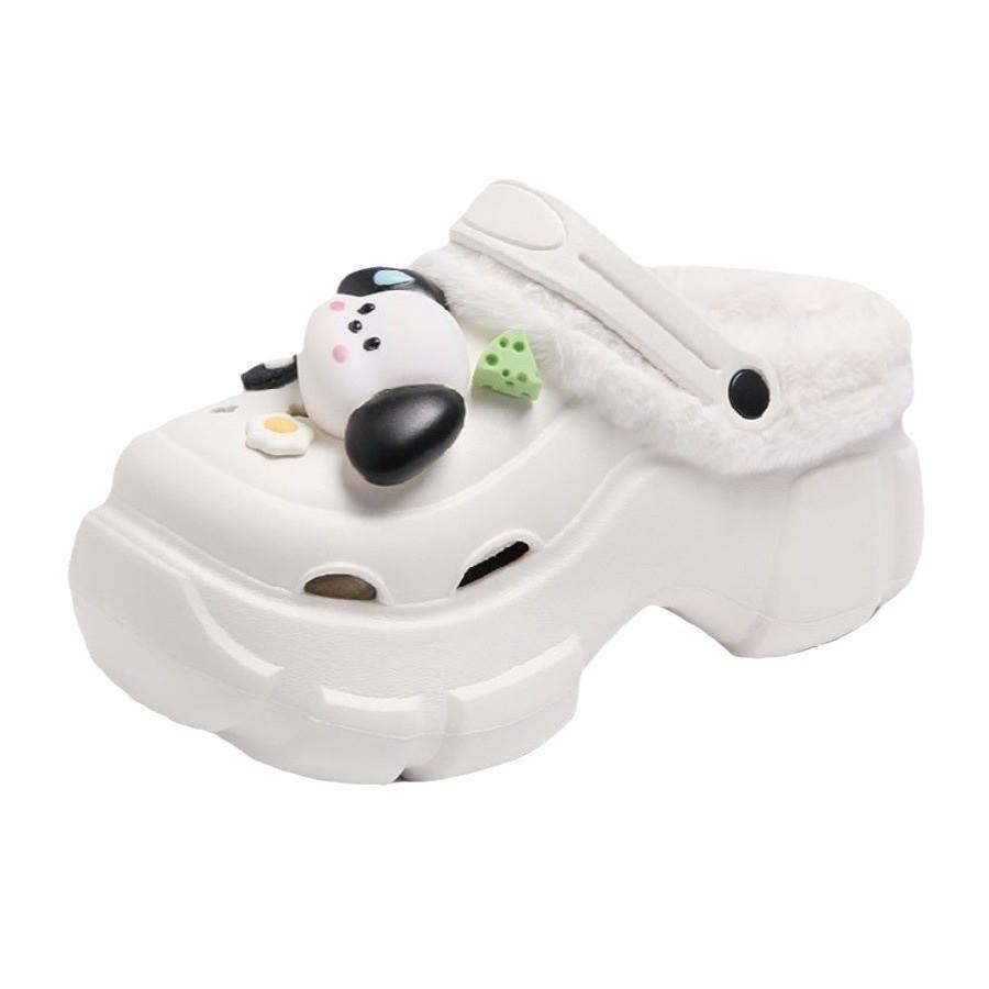 Damskie zimowe buty bawełniane na grubej podeszwie, ocieplane polarem, antypoślizgowe, podwyższające, codzienne