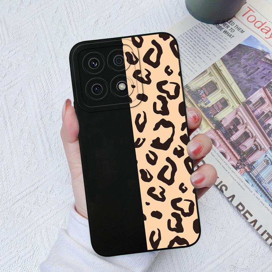 For Honor X8a X8b Cases Cute Dinosaur Leopard Print Liquid Silicone Protective Cover For Honor X8A Honor X8B 6.7 Inches Fundas