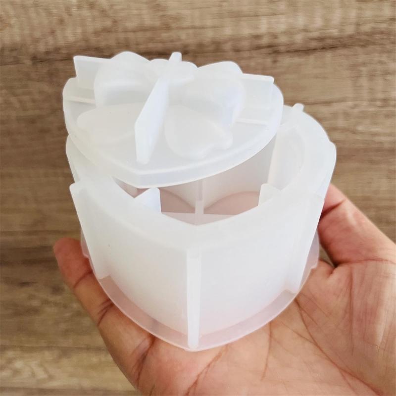 DIY-Harz-Bastelform-Set, Schmuck-Organizer, Silikon-Geschenkbox-Formen für Heimdekorationen und Geschenk-Aufbewahrungsbox mit Deckel